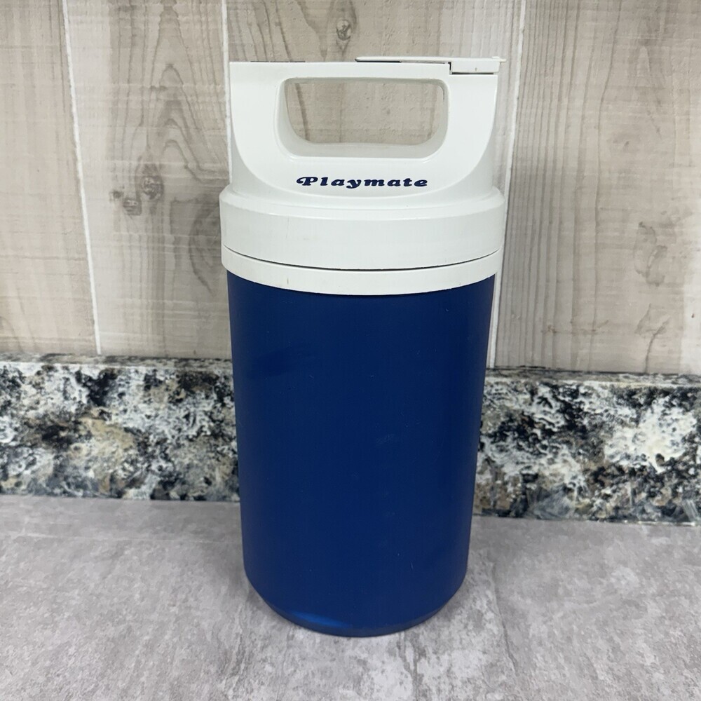 Vtg Igloo 1989 Playmate Water  Beverage Navy Blue White 1/2 Gallon